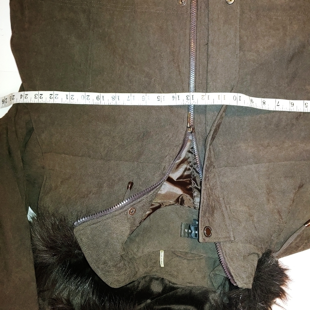 Braetan Hooded Faux Suede Parka Coat Jacket XL - Picture 5 of 7
